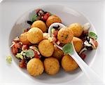 Deep-fried mozzarella balls