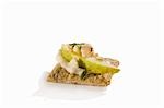 Pear, Cheese and Nut on a Cracker; Appetizer