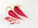Red radishes, whole and sliced