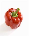 Whole Red Pepper on White Background