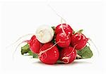 Bunch of Red Radishes with One White Radish