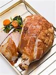 Roast pork with crackling, with vegetables