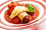 Cannelloni with mince filling, tomato sauce & melted cheese