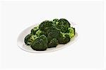 Blanched broccoli on plate