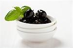 Black olives and basil