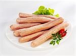 Raw Franconian sausages