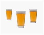 Three glasses of lager
