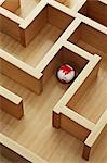 Small Globe of Asia in Wooden Maze