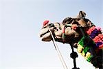 Vue angle faible sur un chameau, Pushkar, Ajmer, Rajasthan, Inde