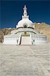 Facade of a stupa, Shanti Stupa, Leh, Ladakh, Jammu and Kashmir, India