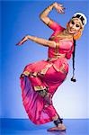 Woman performing Bharatnatyam the classical dance of India