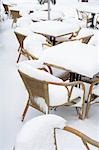 Patio Furniture Covered in Snow, Hamburg, Germany