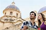 Tourists looking at sights