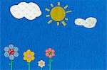 Sun shining over flowers