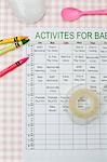 Timetable of activities for baby