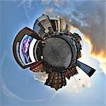 Old street london with little planet effect