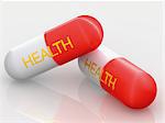 The Word Health Printed on Two Pills