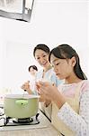 Mother And Daughter In Kitchen