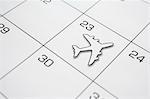 Kalender mit Flugzeug am 23