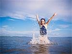 Girl Playing, Lake Wanapitei, Sudbury, Ontario, Canada