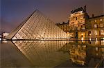 IM Pei Pyramid at the Louvre, 1st Arrondissement, Paris, Ile-de-France, France