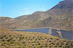 Solar Plant et éolien, Lucainena de las Torres, Province d'Almería, Andalousie, Espagne