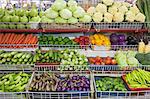 Vegetable Display in Grocery Store, Bangkok, Thailand