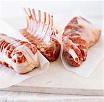 Cuts of raw lamb