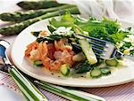 Langoustines and asparagus salad