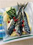 Sardines with white butter sauce,pepper and redcurrants