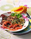 Plate of marinated and grilled summer vegetables