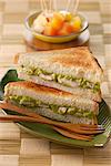 Curried chicken and avocado toasted sandwich