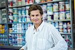 Man shopping at home improvement store, portrait