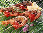 Brochettes de gambas