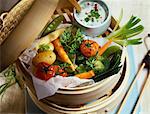 Vegetable Papillote with chervil cream