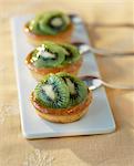 Kiwi and orange blossom tartlets