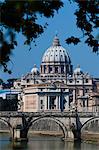 Saint Peter's Basilica and Ponte Sant'Angelo, Rome, Vatican City, Lazio, Italy