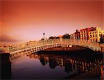 Ha'penny Bridge, River Liffey, Dublin, Co Dublin, Ireland; 19Th Century Bridge Over A River