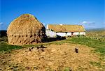 Near Doolin, Co Clare, Ireland; Traditional Cottage And Hay