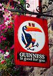 Mullinavat, comté de Waterford, Irlande ; Signe de Pub Guinness