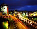 Dublin, Co. Dublin, Irland, Nachtansicht der O' Connell Street Bridge