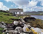 Traditionelle irische Cottages, Inishnee Insel nahe Roundstone