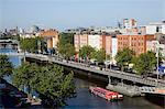 Dublin, Irland; Der Fluss Liffey mit River Liffey Cruiser