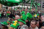 Dublin, Ireland; A Crowd Watching A Parade On O'connell Street