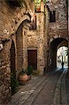 Cobblestone Street in Spello, Umbria, Italy