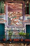 Mural, Piazza delle Erbe, Verona, Vénétie, Italie