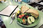 Close up view of the Garden sandwich at Snow City Cafe in Anchorage, Southcentral Alaska, Summer/n