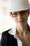 Female architect in hard hat, portrait