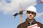 Property developer in hard hat, portrait