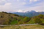 Mur de Pierre et de montagnes, la vallée de Soca, Slovénie